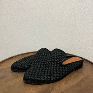 Robert Clergerie Black Woven Alice Moccasin Slip-On Mule Women's Size 36 US 6